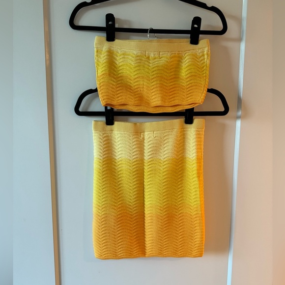 REVOLVE X Camila Coelho Avalon Knit Top & Skirt in Yellow Ombré size Small - Picture 5 of 6